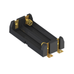 Polarized SMT Holder for AA Battery w/ coil spring