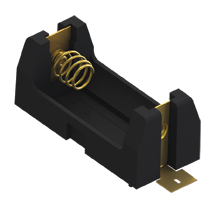Polarized SMT Holder for 1/2AA Battery w/ coil spring