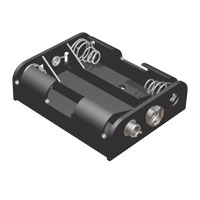 3 AA Cell Holder with Snap-on Connectors