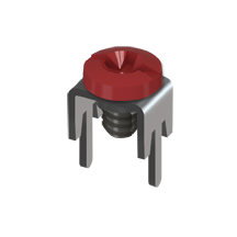 Low Profile PC Mount-w/Screw Assembled, Red