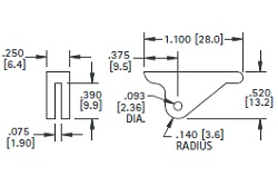 PCB Card Ejector, Straight Lever, 1.1