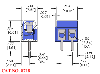 Modular Terminal Block, Horizontal, 2 Position