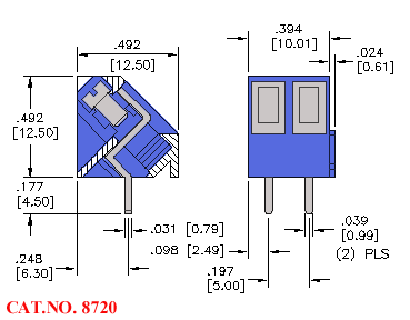 Modular Terminal Block, 45º, 2 Position