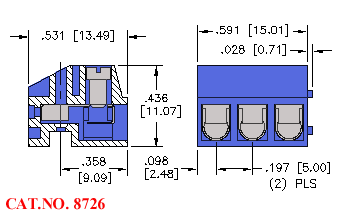 5mm Pluggable Terminal Block, 3 Position