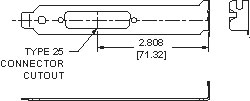 PC Bracket D Sub, 25 Pin