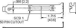 PC Bracket for SCSI 1 - 50 Pin