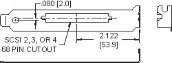 PC Bracket for SCSI 2,3 or 4 - 68 Pin