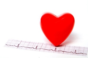 EKG chart and heart