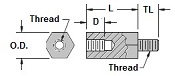 Nylon, 4-40, PC104,  M-F Standoff